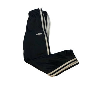 Adidas Climalite Black Pants Size Kids 6 Unisex White 3 Stripe Design NWOT